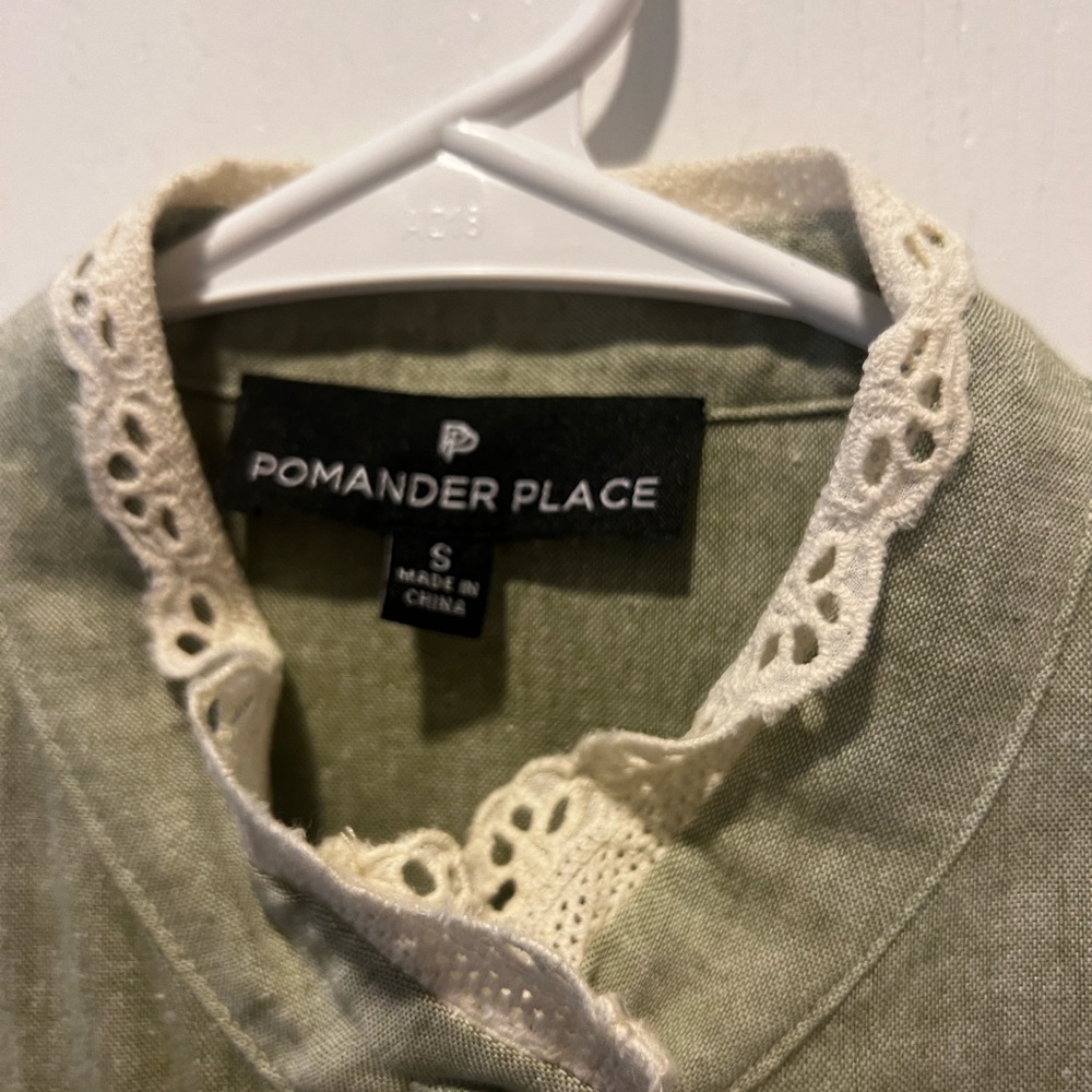 Tuckernuck Pomander Place Sage classic dress with Ivory Lace - Picture 2 of 5